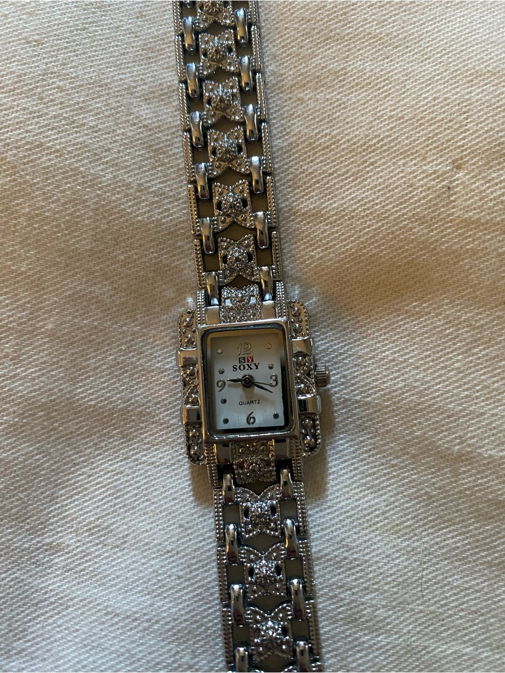 Women’s Silver Crystal Accent Bracelet Watch